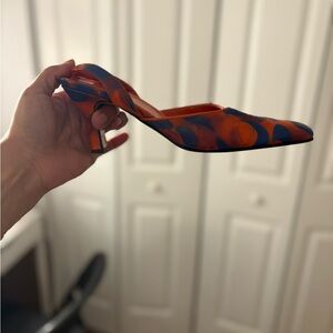 Elegant Orange and Blue Stiletto Heels